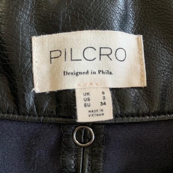 NWOT Anthropologie Pilcro Faux Leather Moto Midi Skirt 2 Pencil Vegan Punk Black - Picture 10 of 16